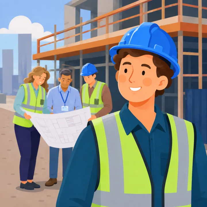 Equipo de construcción coordinándose en una obra